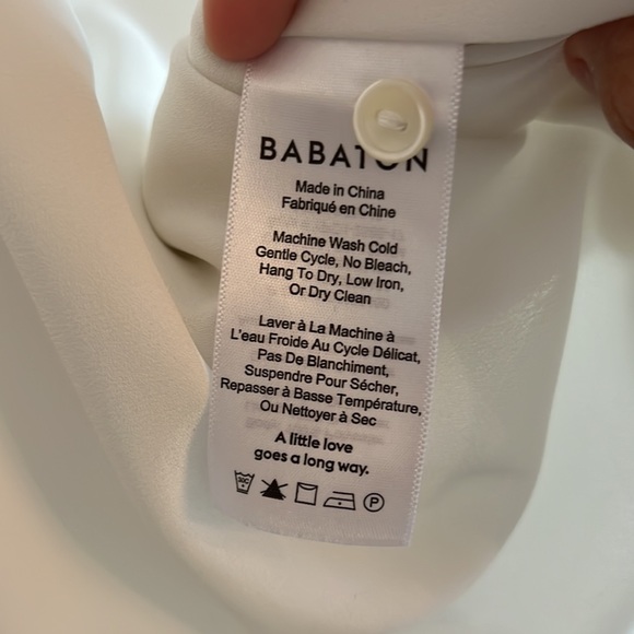 White sleeveless top with mesh detailing, xs Babaton - Picture 5 of 6